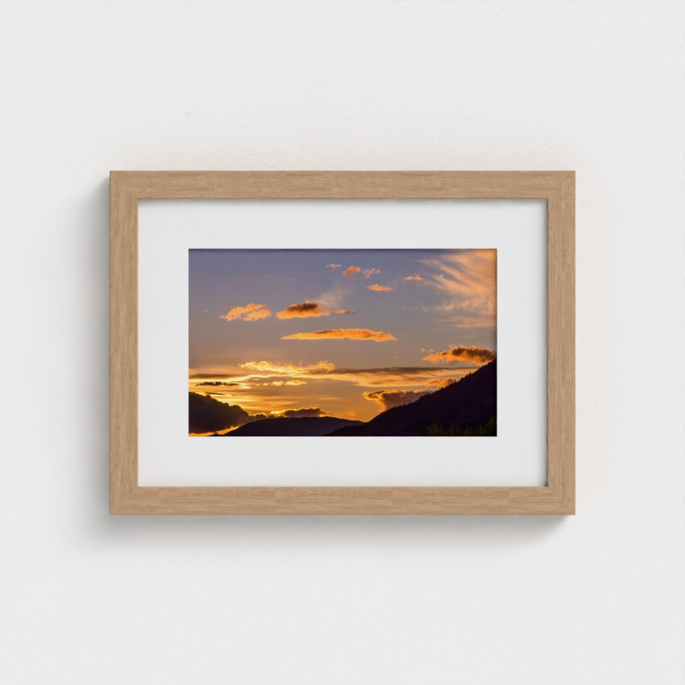 Fine Art Print – Enhanced Matte - Golden Sunset Over Mountains