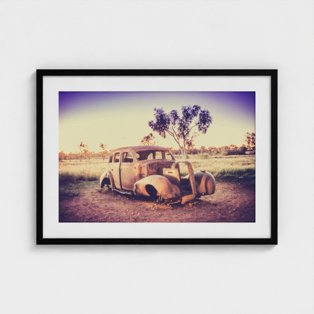 Fine Art Print – Enhanced Matte - Rusted Car in the Outback