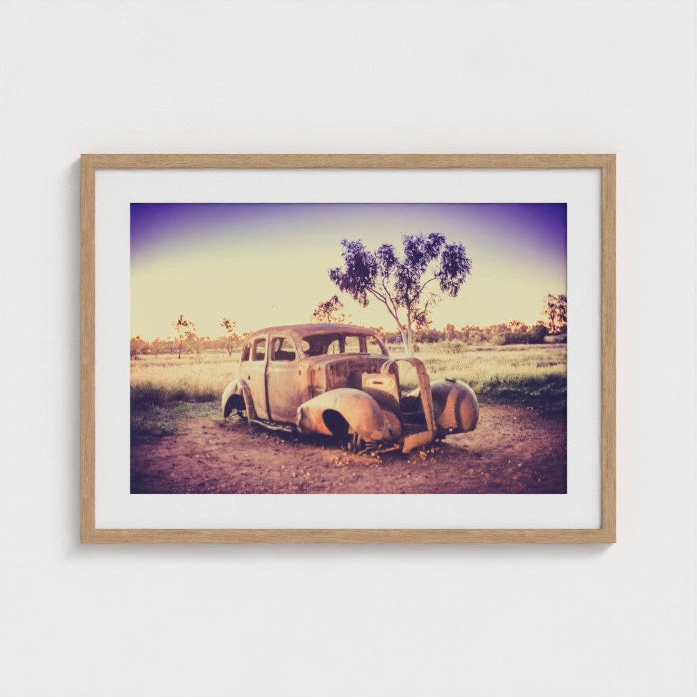 Fine Art Print – Enhanced Matte - Rusted Car in the Outback