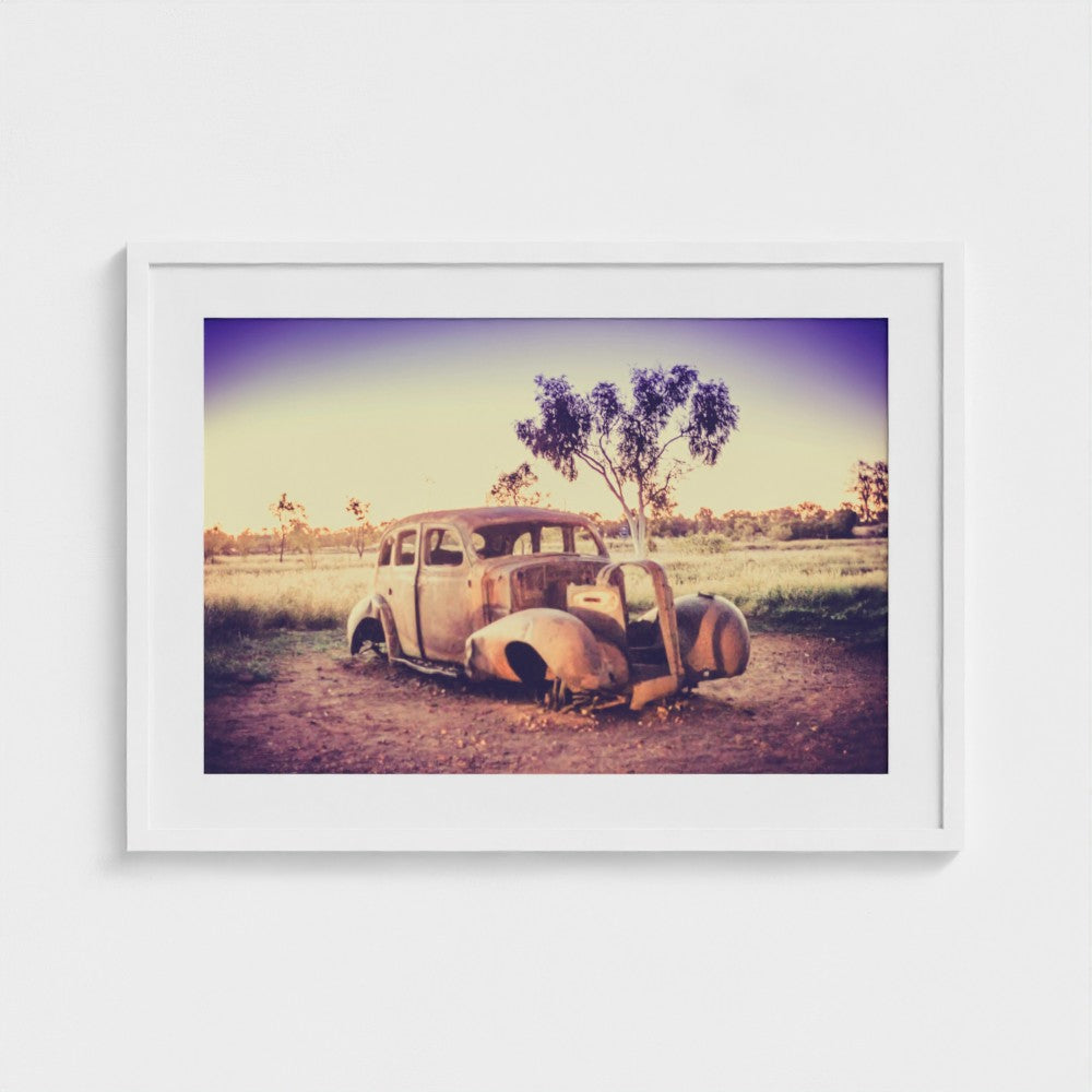 Fine Art Print – Enhanced Matte - Rusted Car in the Outback