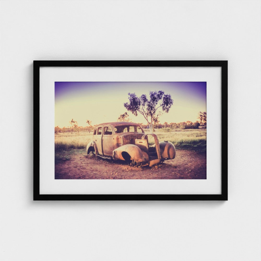 Fine Art Print – Enhanced Matte - Rusted Car in the Outback