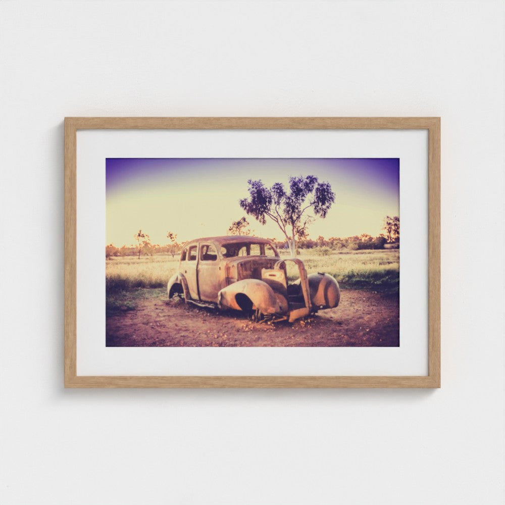 Fine Art Print – Enhanced Matte - Rusted Car in the Outback