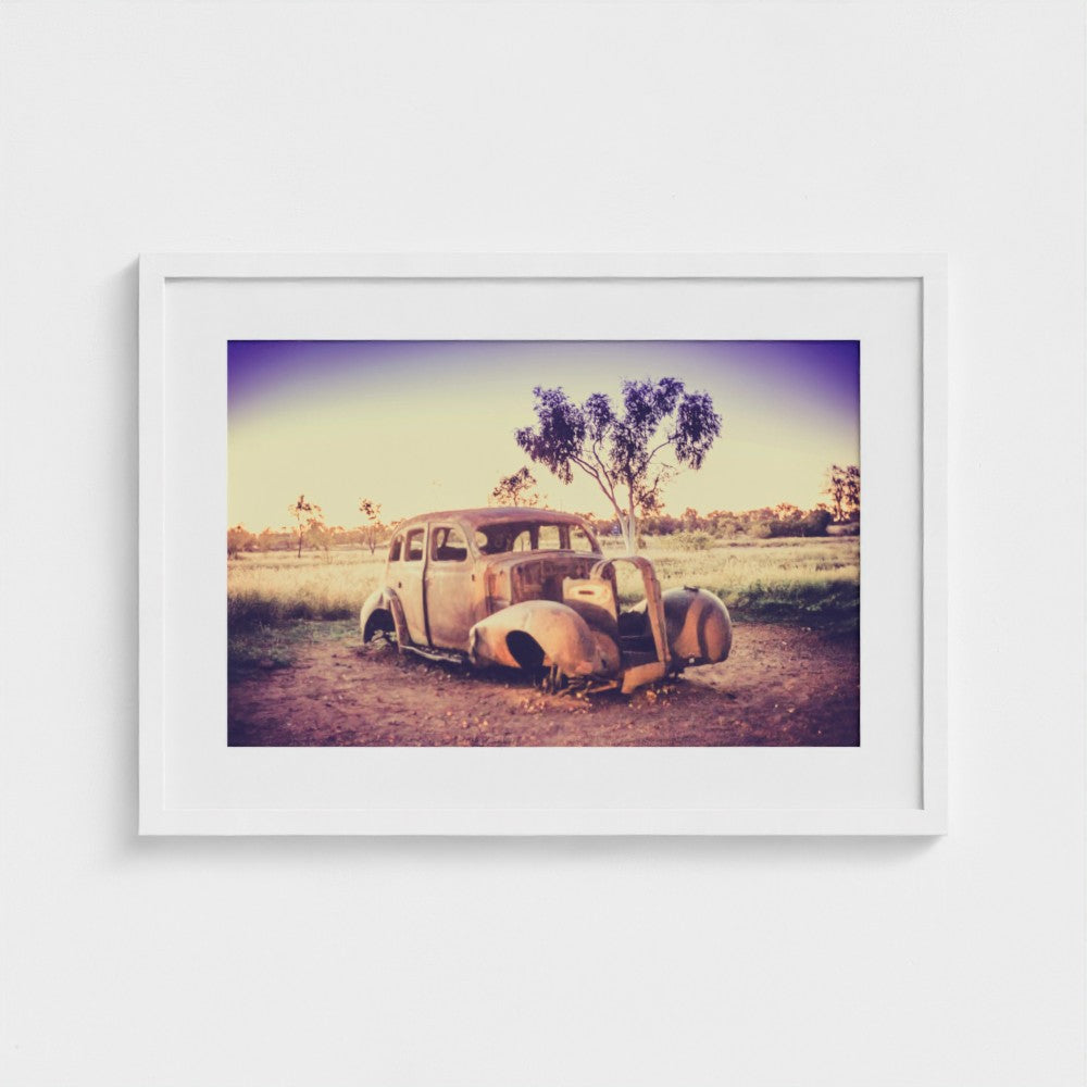 Fine Art Print – Enhanced Matte - Rusted Car in the Outback