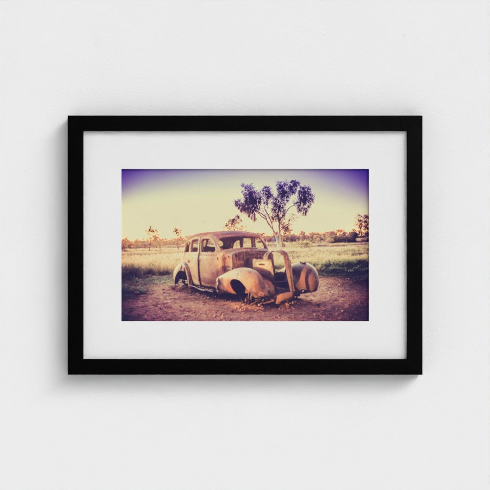 Fine Art Print – Enhanced Matte - Rusted Car in the Outback