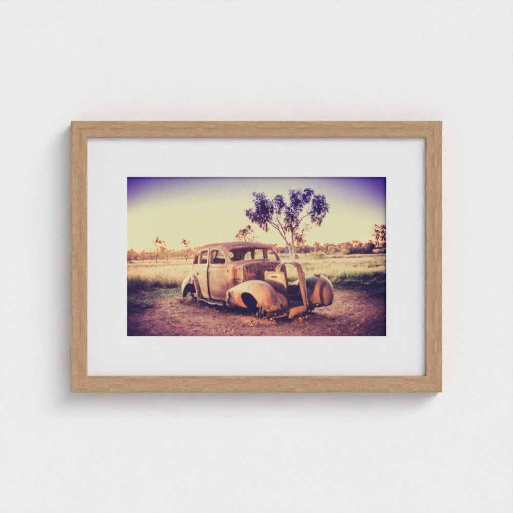 Fine Art Print – Enhanced Matte - Rusted Car in the Outback