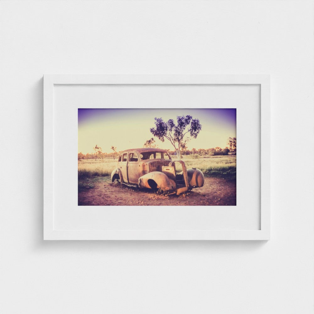Fine Art Print – Enhanced Matte - Rusted Car in the Outback