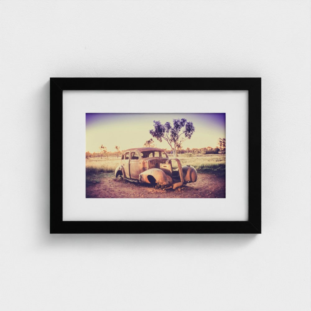 Fine Art Print – Enhanced Matte - Rusted Car in the Outback