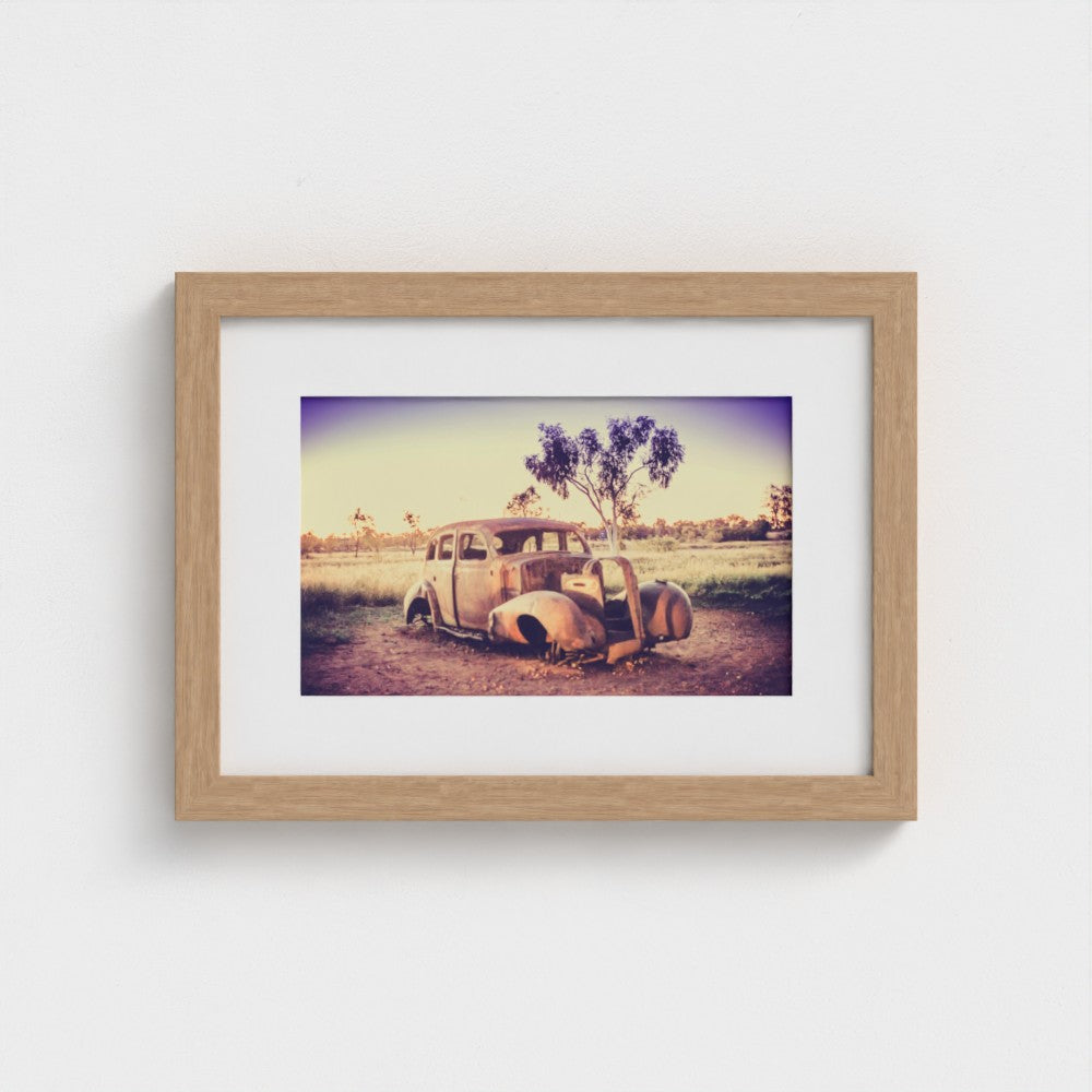 Fine Art Print – Enhanced Matte - Rusted Car in the Outback