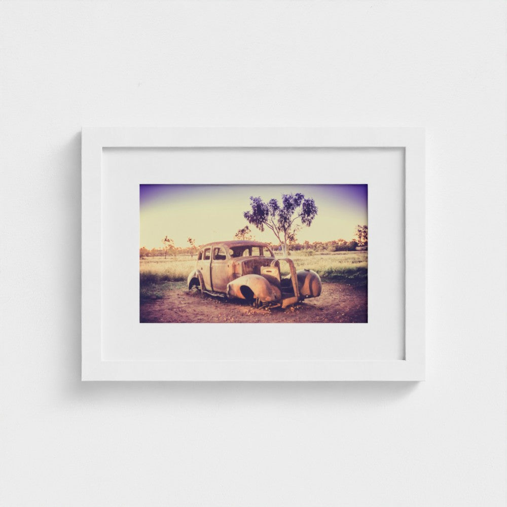 Fine Art Print – Enhanced Matte - Rusted Car in the Outback
