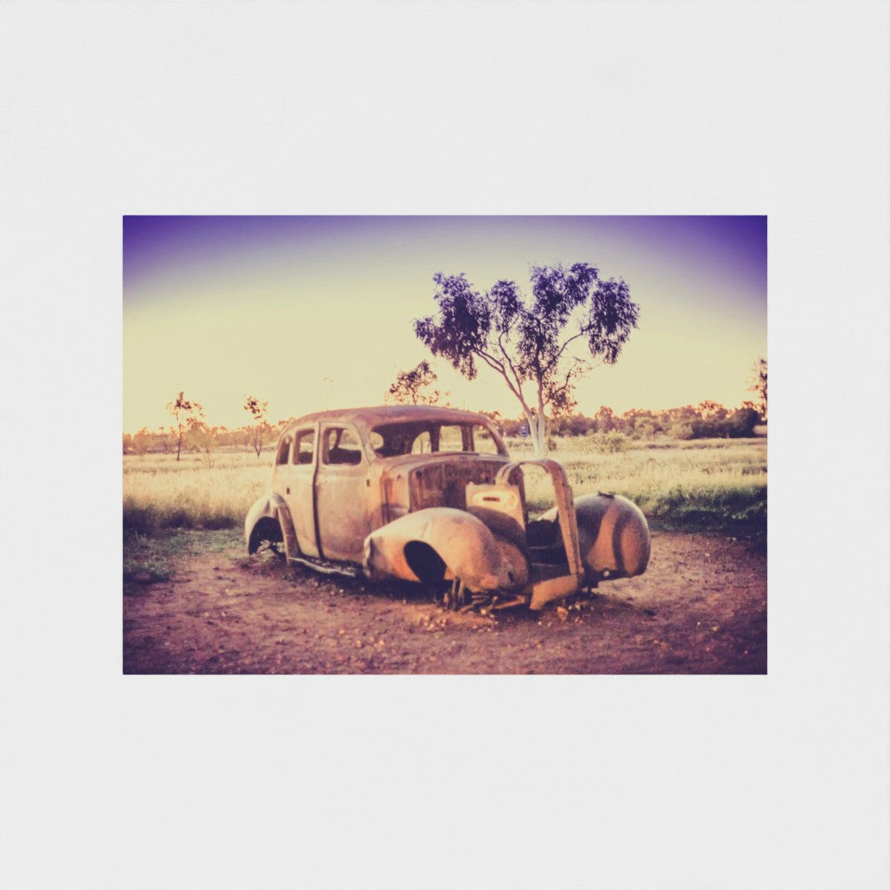 Fine Art Print – Enhanced Matte - Rusted Car in the Outback