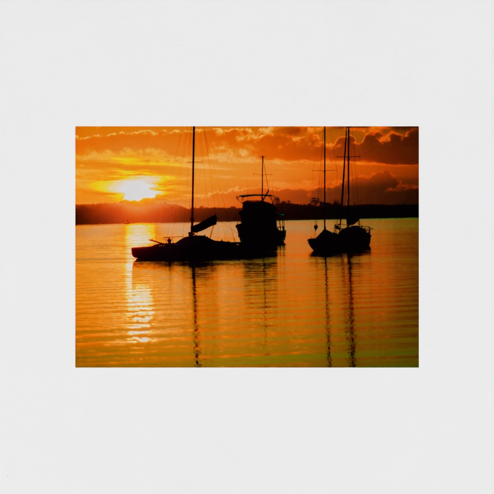 Fine Art Print – Enhanced Matte - Sailboats in Fiery Sunset