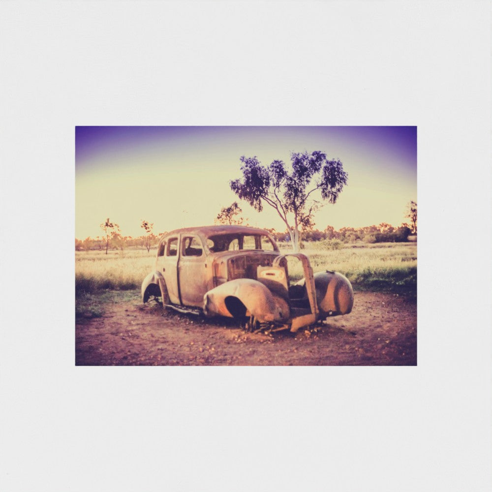 Fine Art Print – Enhanced Matte - Rusted Car in the Outback