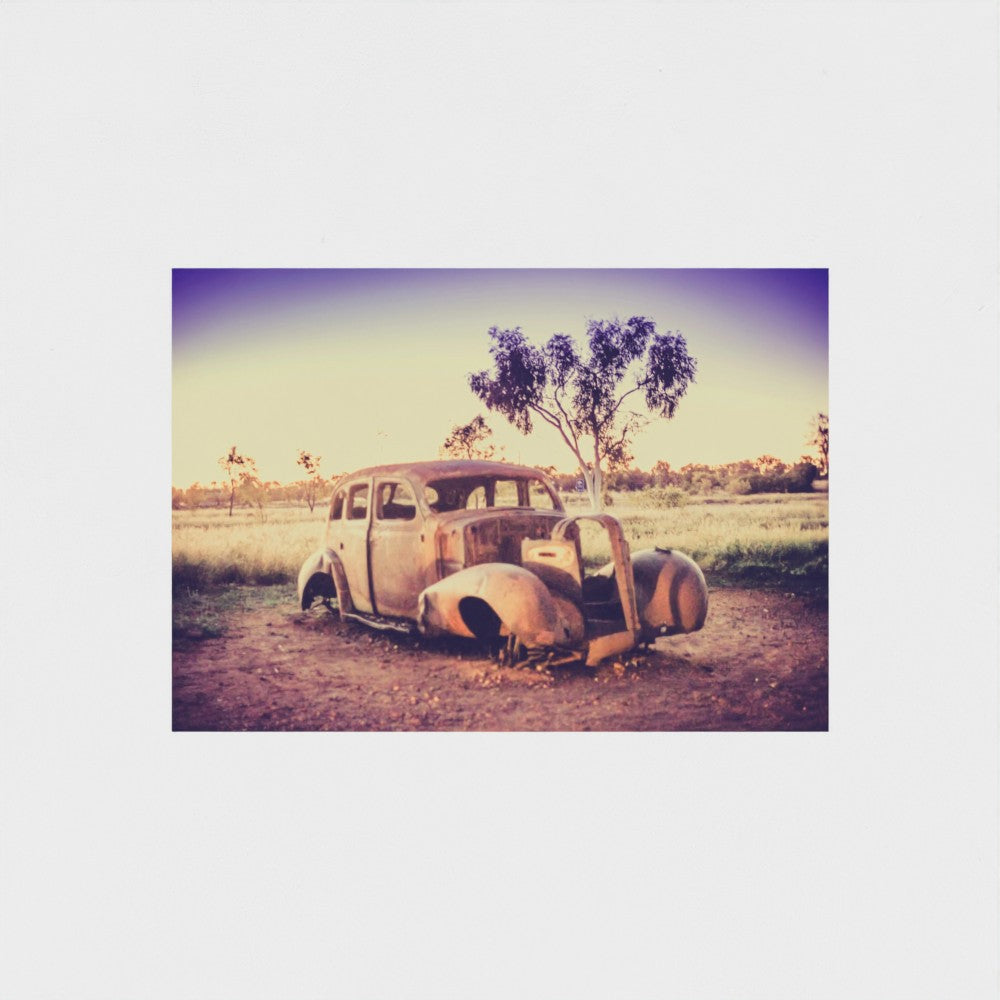Fine Art Print – Enhanced Matte - Rusted Car in the Outback