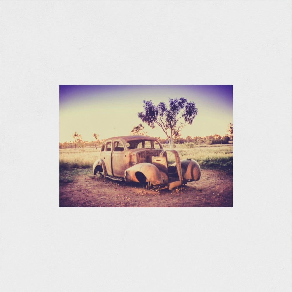 Fine Art Print – Enhanced Matte - Rusted Car in the Outback