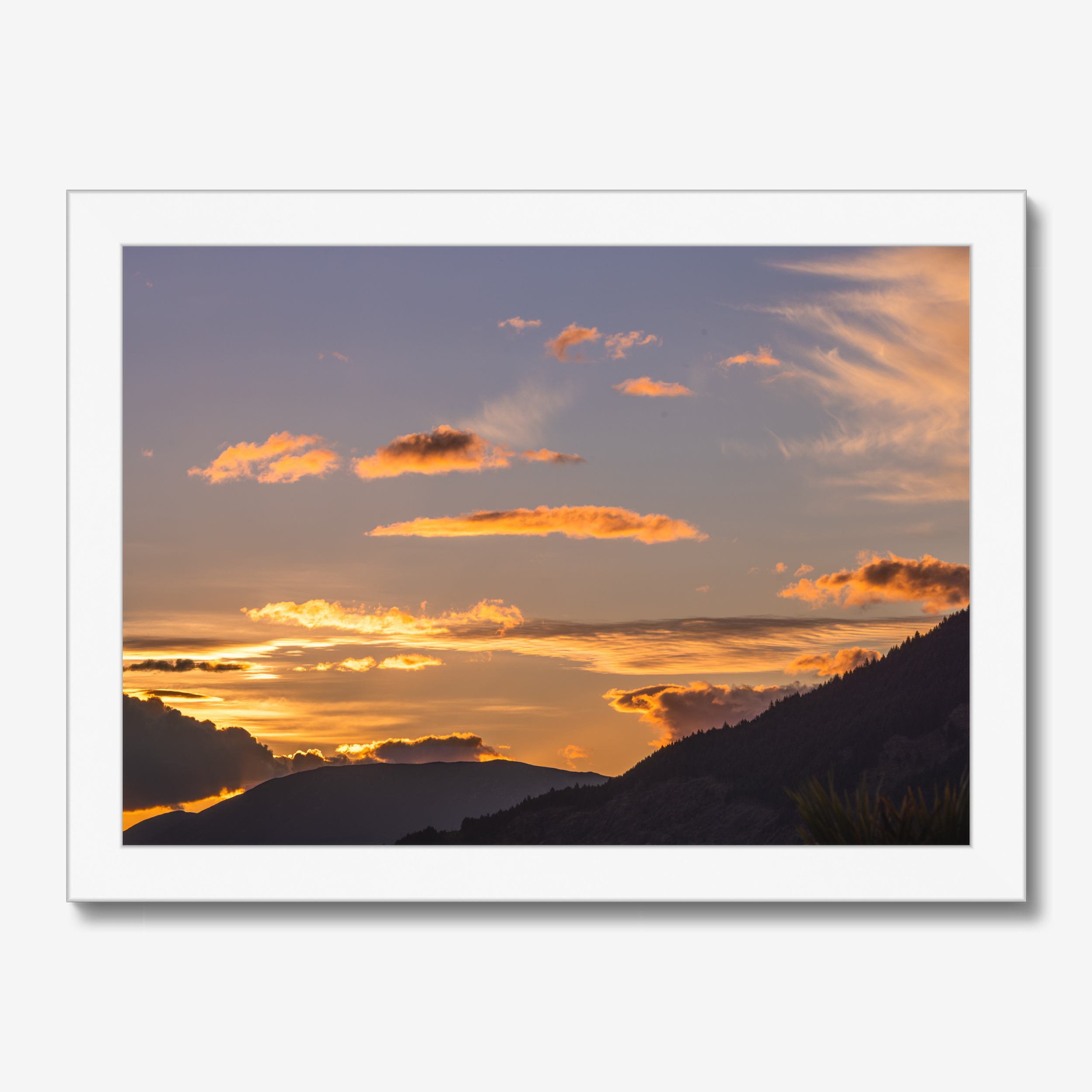 Fine Art Print – Enhanced Matte - Golden Sunset Over Mountains
